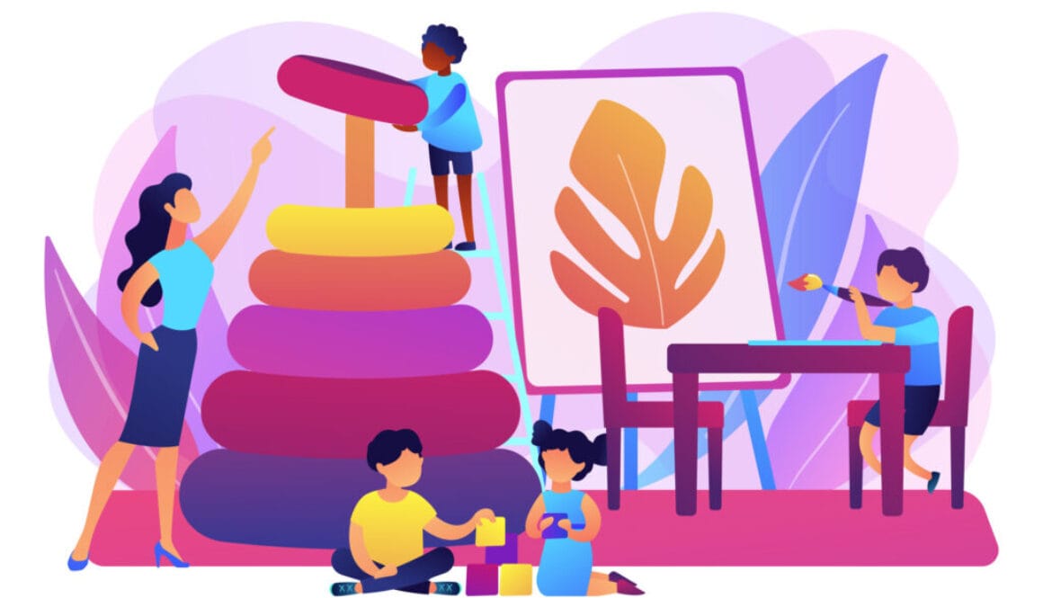 Nursery school concept vector illustration
